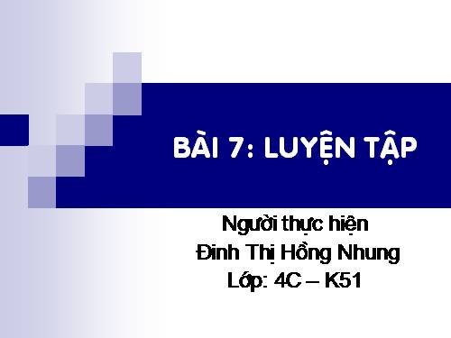 Bài: Luyện Tập