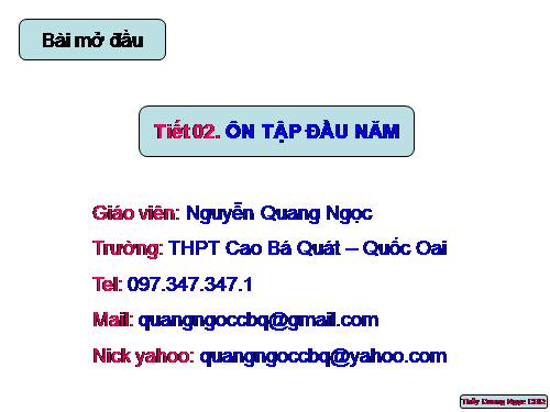 Ôn tập đầu năm _T2_Lớp 10