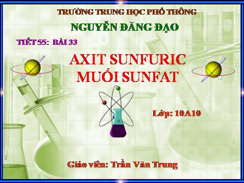 Bài 33. Axit sunfuric - Muối sunfat