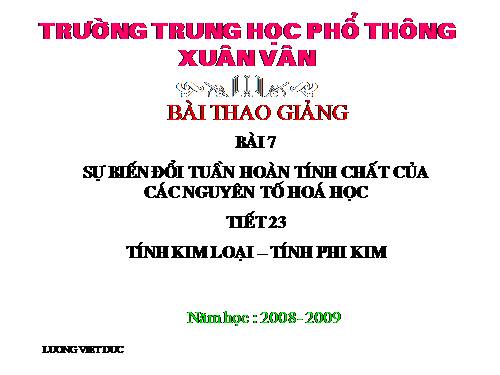 Bài 7. Bảng tuần hoàn các nguyên tố hoá học