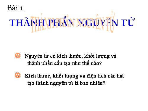 Bài 1. Thành phần nguyên tử