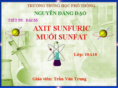 Bài 33. Axit sunfuric - Muối sunfat