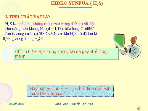 hydrosunfua ( thao giang)