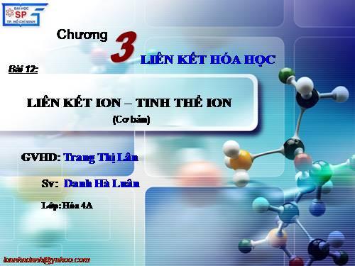 Bài 12. Liên kết ion - Tinh thể ion