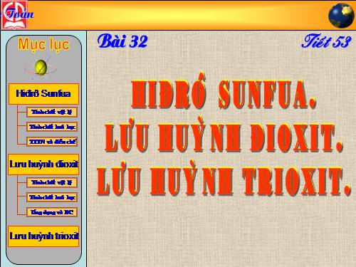 Bài 32. Hiđro sunfua - Lưu huỳnh đioxit