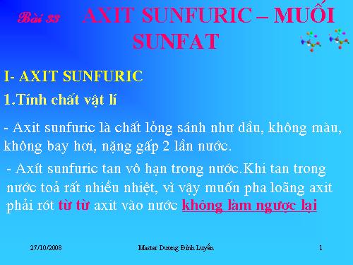 Bài 33. Axit sunfuric - Muối sunfat