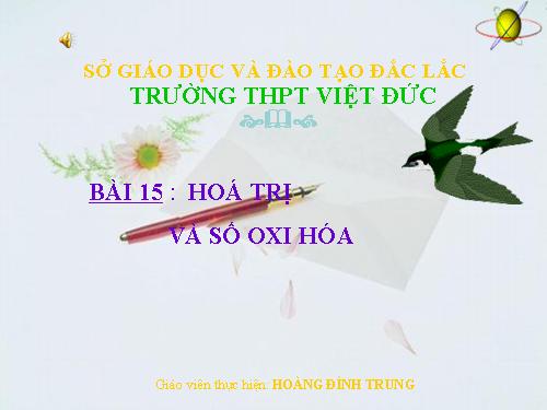 Bài 15. Hoá trị và số oxi hoá