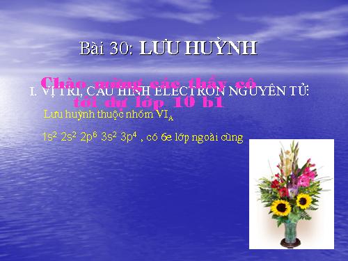 Bài 30. Lưu huỳnh