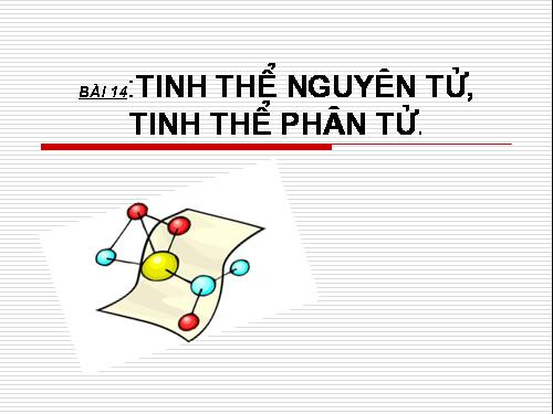 Bài 14. Tinh thể nguyên tử và tinh thể phân tử