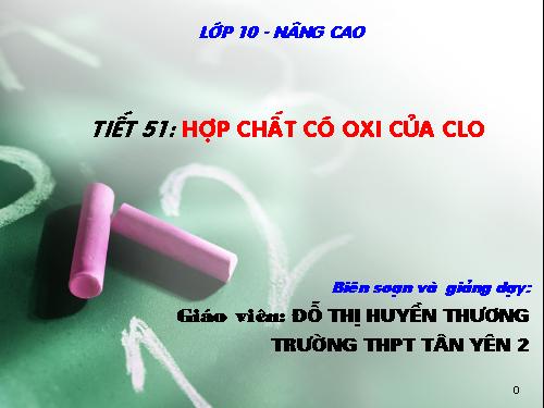 Bài 24. Sơ lược về hợp chất có oxi của clo