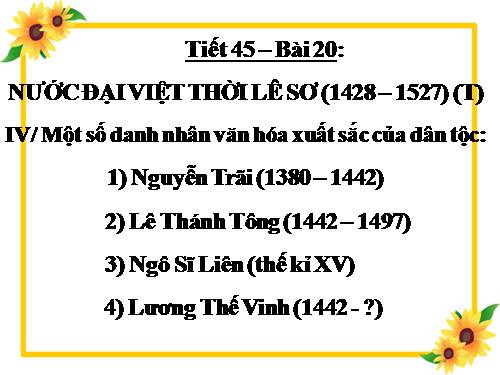 Bài 20. Nước Đại Việt thời Lê sơ (1428 - 1527)