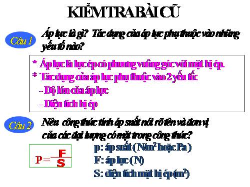 Bài 8. Áp suất chất lỏng - Bình thông nhau