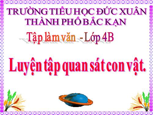 Tuần 30. Luyện tập quan sát con vật