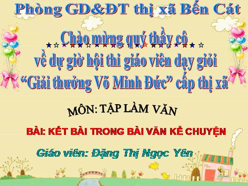 Tuần 12. Kết bài trong bài văn kể chuyện