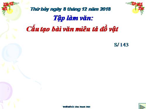 Tuần 14. Cấu tạo bài văn miêu tả đồ vật