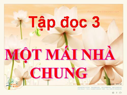 Tuần 30. Một mái nhà chung