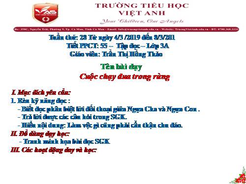 Tuần 28. Cuộc chạy đua trong rừng