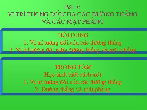 vị trí tương đối giữa đt và mp