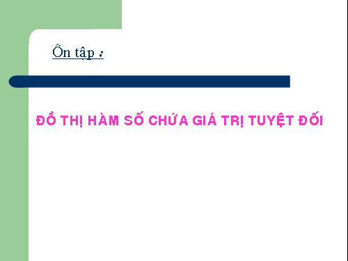 n tập đồ thị hàm số chứa giá trị tuyệt đối