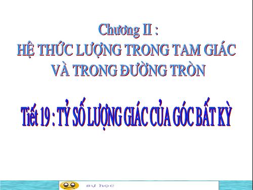 TỶ SỐ LƯỢNG GIÁC CỦA GÓC