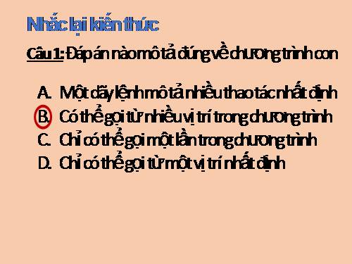 Bài 17. Chương trình con và phân loại