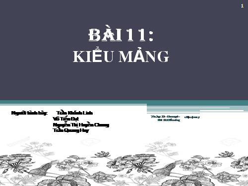 Bài 11. Kiểu mảng