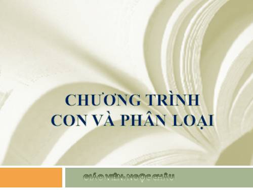 Bài 17. Chương trình con và phân loại