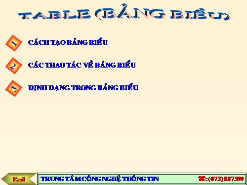 Bài 8 Tạo bảng biểu trong word