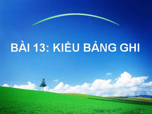 Bài 13. Kiểu bản ghi