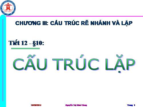 Bài 10. Cấu trúc lặp