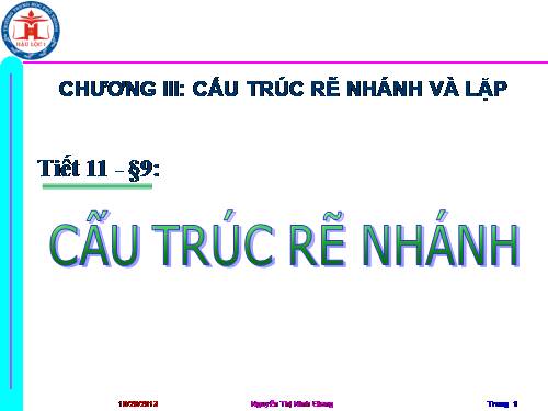 Bài 9. Cấu trúc rẽ nhánh