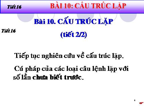 Bài 10. Cấu trúc lặp