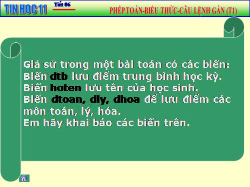 Bài 6. Phép toán, biểu thức, câu lệnh gán