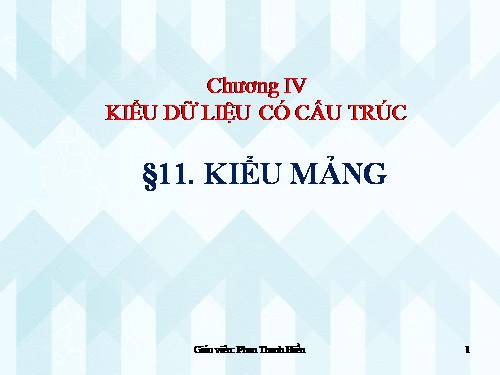 Bài 11. Kiểu mảng