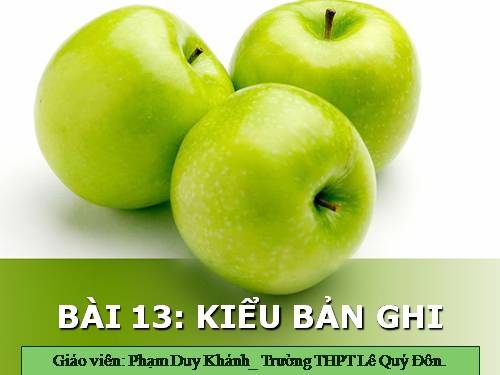 Bài 13. Kiểu bản ghi