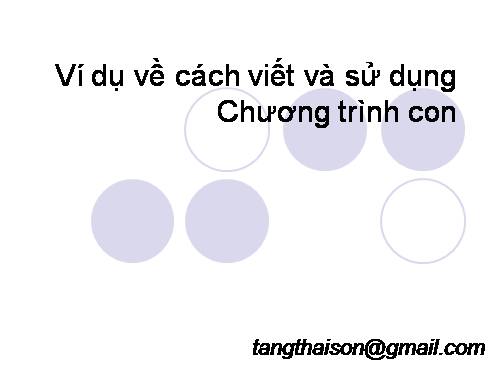 CD về cách sử dụng Hàm