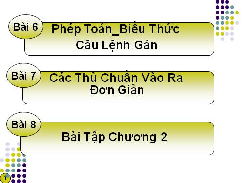 Bài 6. Phép toán, biểu thức, câu lệnh gán