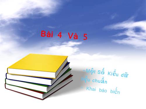 Bài 4. Một số kiểu dữ liệu chuẩn