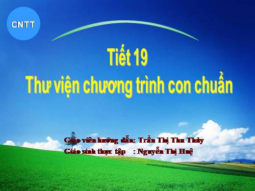 Bài 19. Thư viện chương trình con chuẩn