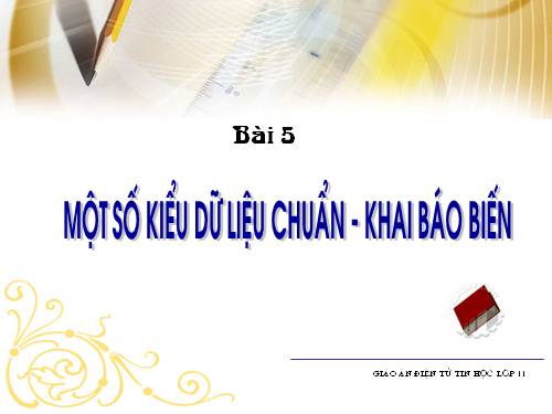 Bài 4. Một số kiểu dữ liệu chuẩn