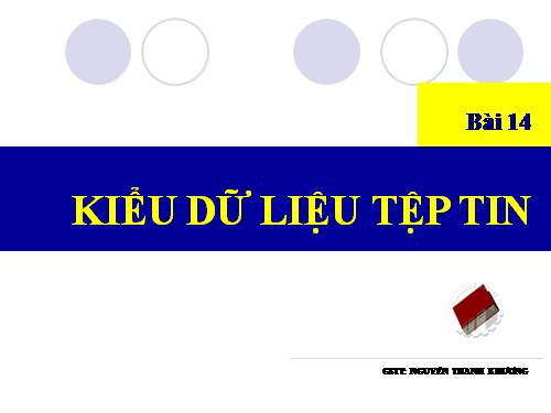 Bài 14. Kiểu dữ liệu tệp