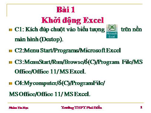 Bài Giảng EXCEL hay