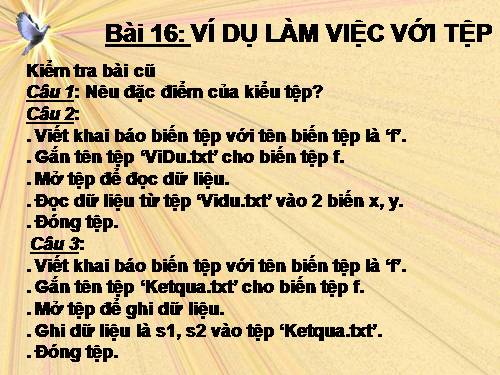 Bài 16. Ví dụ làm việc với tệp