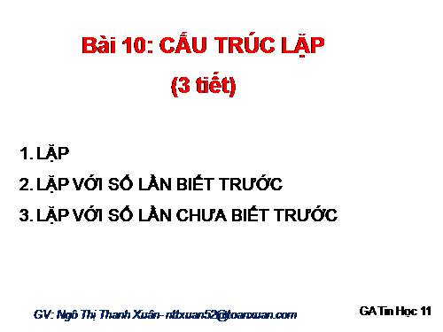 Bài 10. Cấu trúc lặp