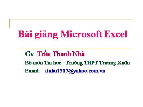 Bài Giảng Excel