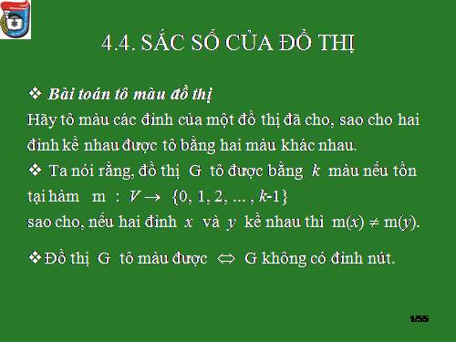 Lý thuyết đồ thị - Bài 07: Sắc số của đồ thị