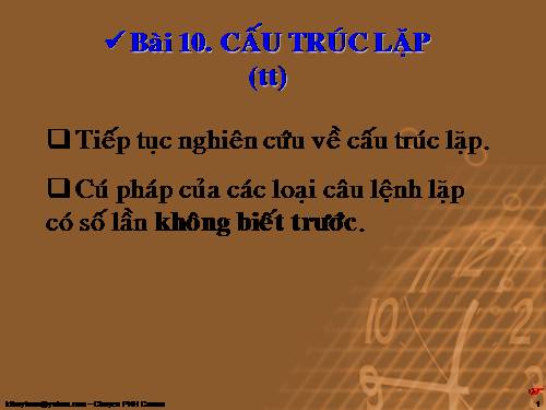 Bài 10. Cấu trúc lặp