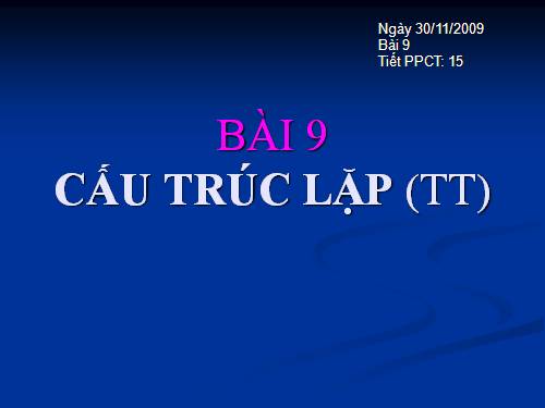 Bài 10. Cấu trúc lặp