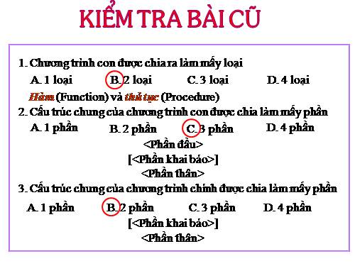 Bài 18. Ví dụ về cách viết và sử dụng chương trình con