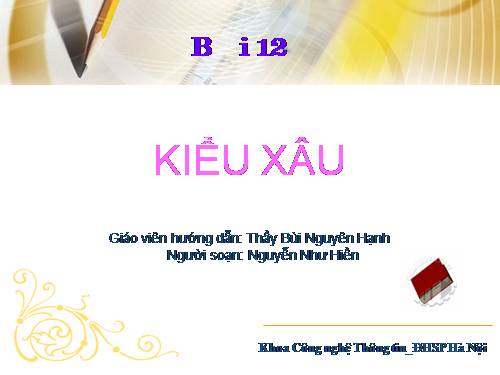 Bài 12. Kiểu xâu